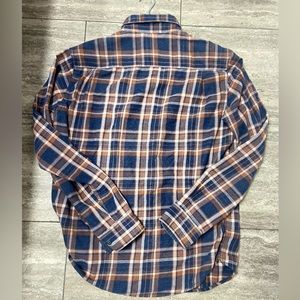 Vintage Blue And Brown Flannel Button Up Men’s